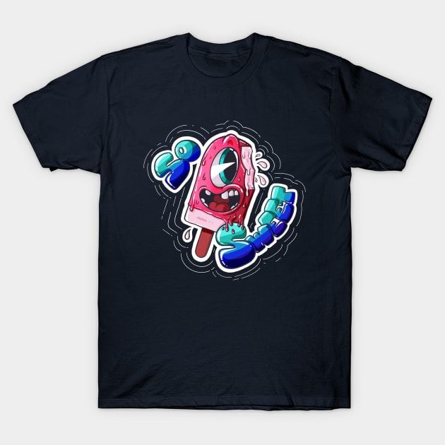 Retro style graffiti Ice Cream T-Shirt by ladygoliath